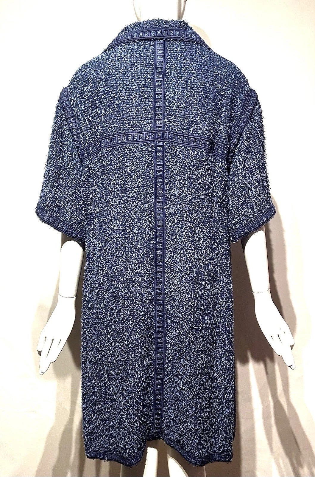 Dress / Chanel / NWT Blue Tweed Short Sleeve Belted Zip Up / 14, photo 2 of 4