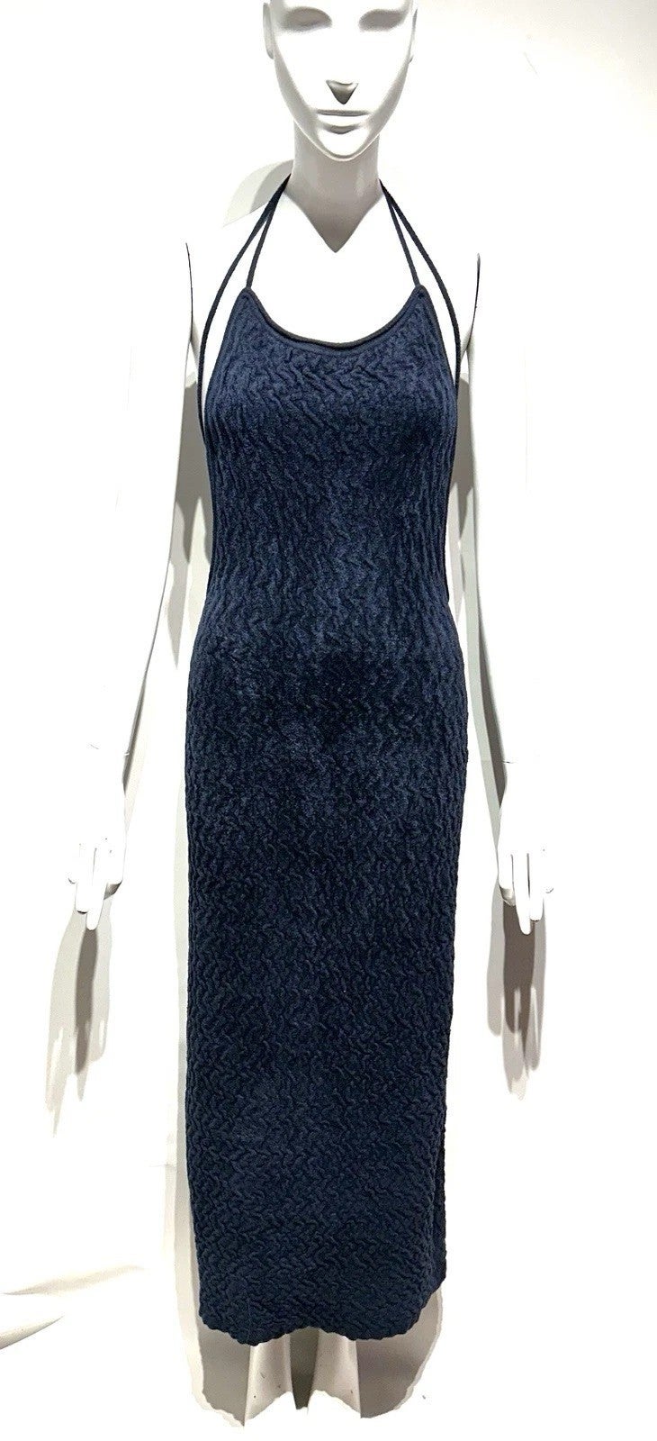 Dress / Jacquemus / AW2020 Runway Open Black Velvet Navy Stretchy Viscose Blend / 8, photo 1 of 5