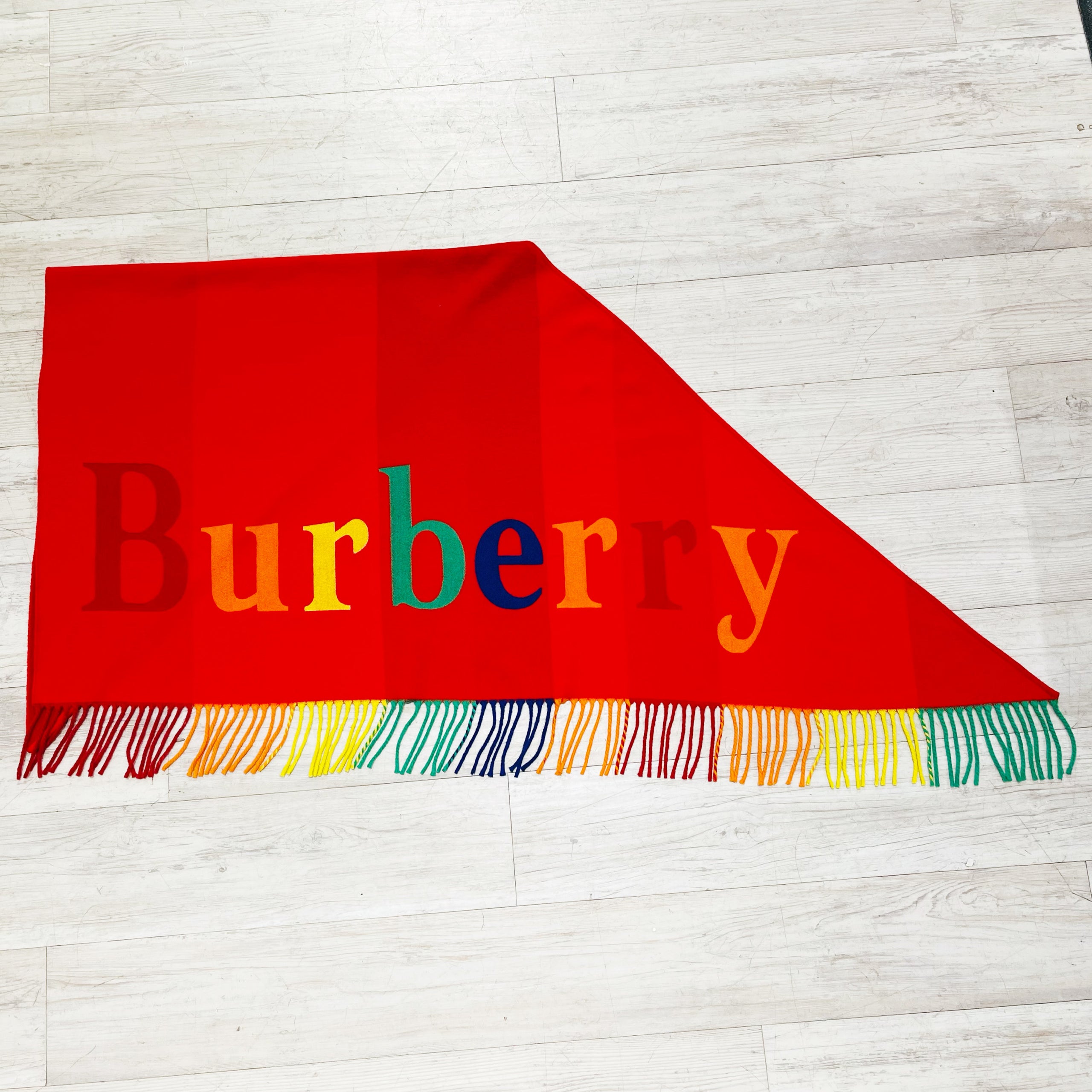 Burberry sale rainbow font