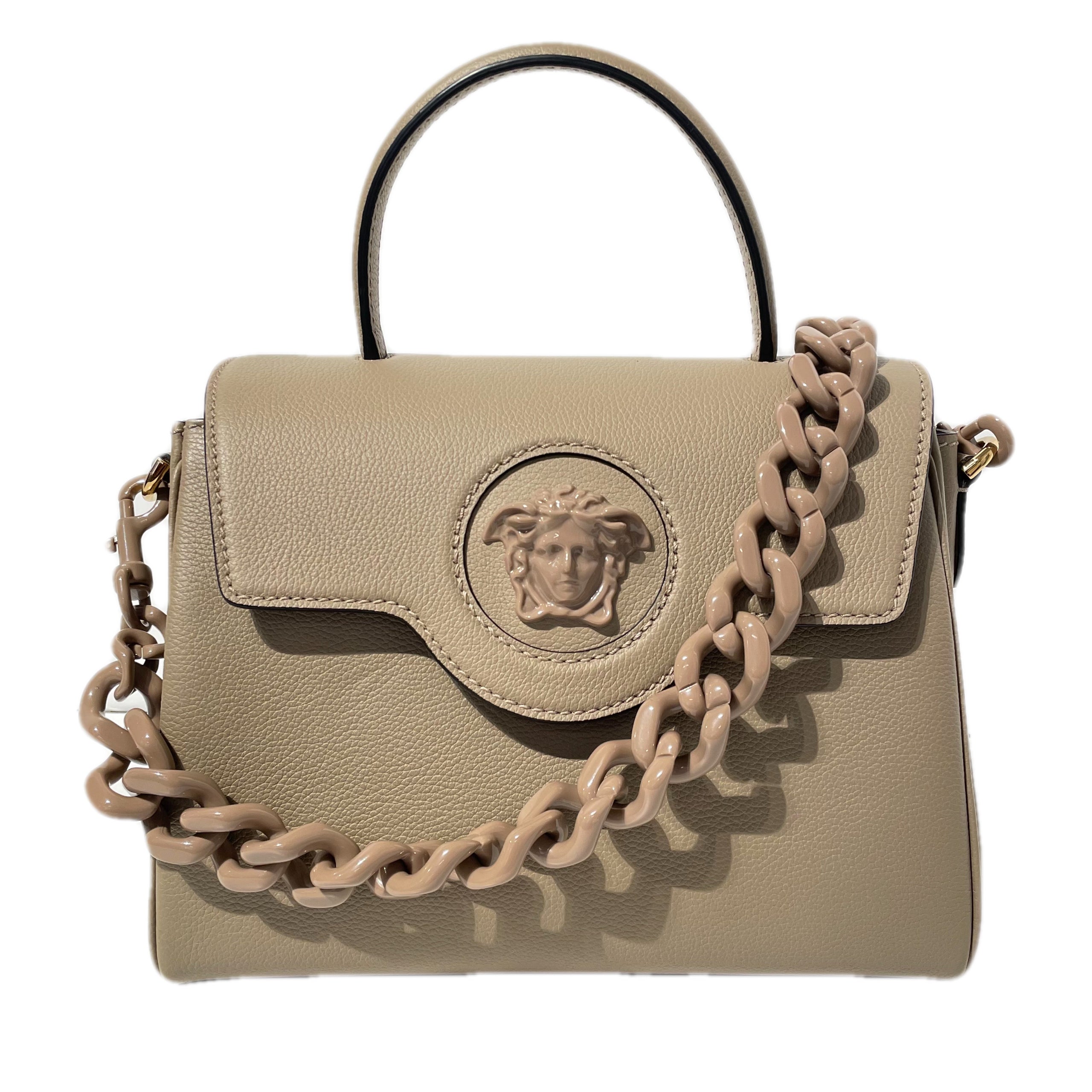 Versace NEVER USED Medusa Medium in Beige bag with box