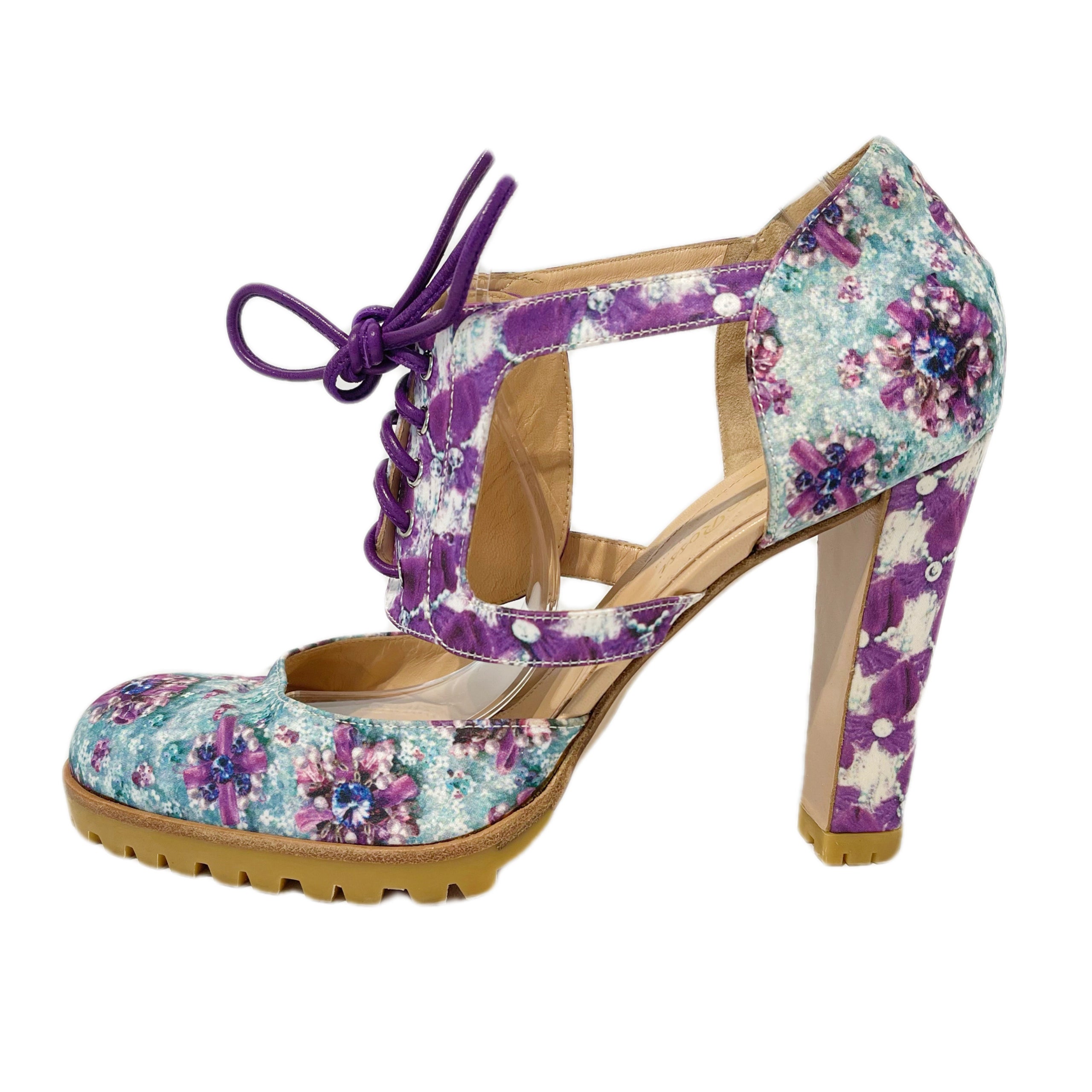 Purple sales floral heels