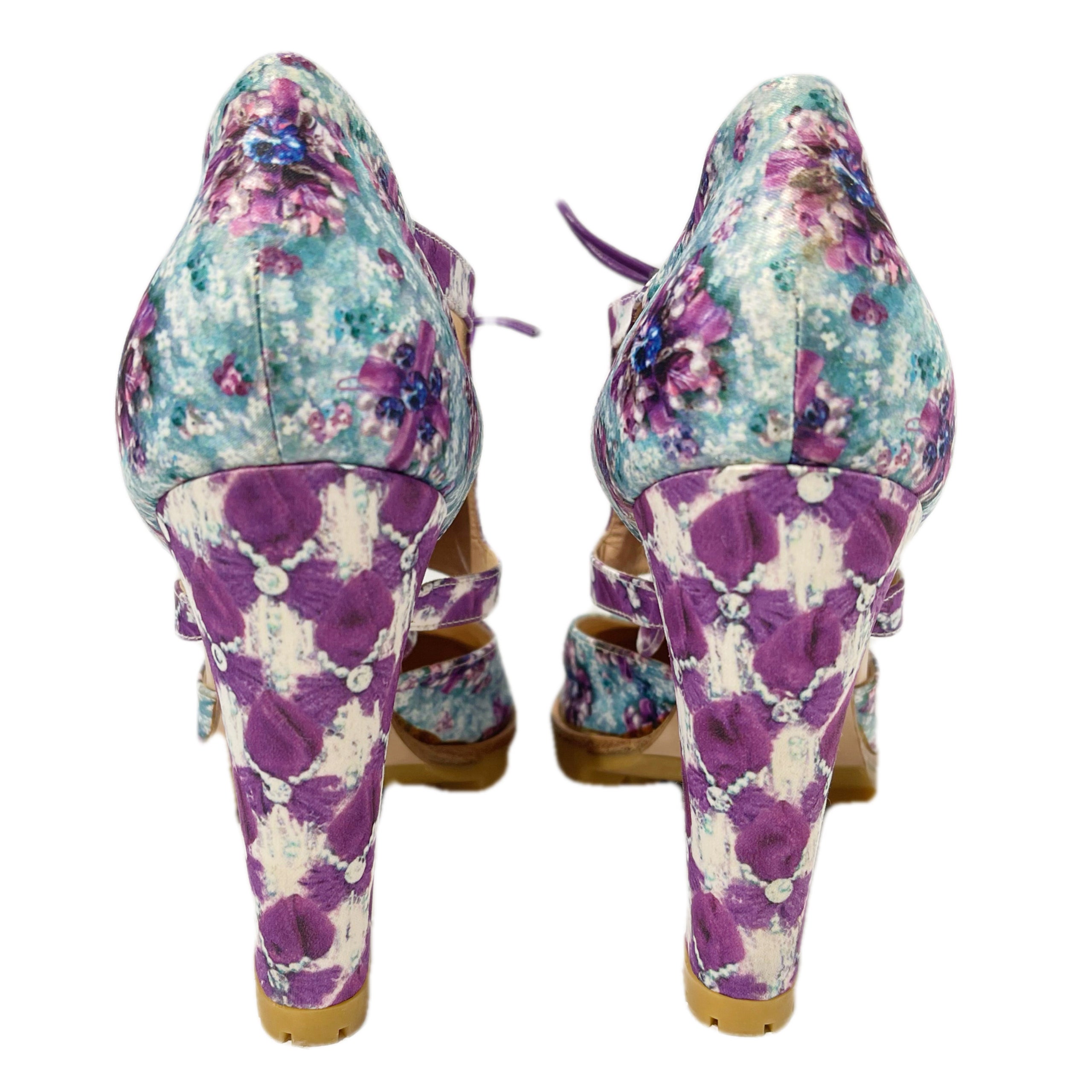 Purple floral new arrivals heels