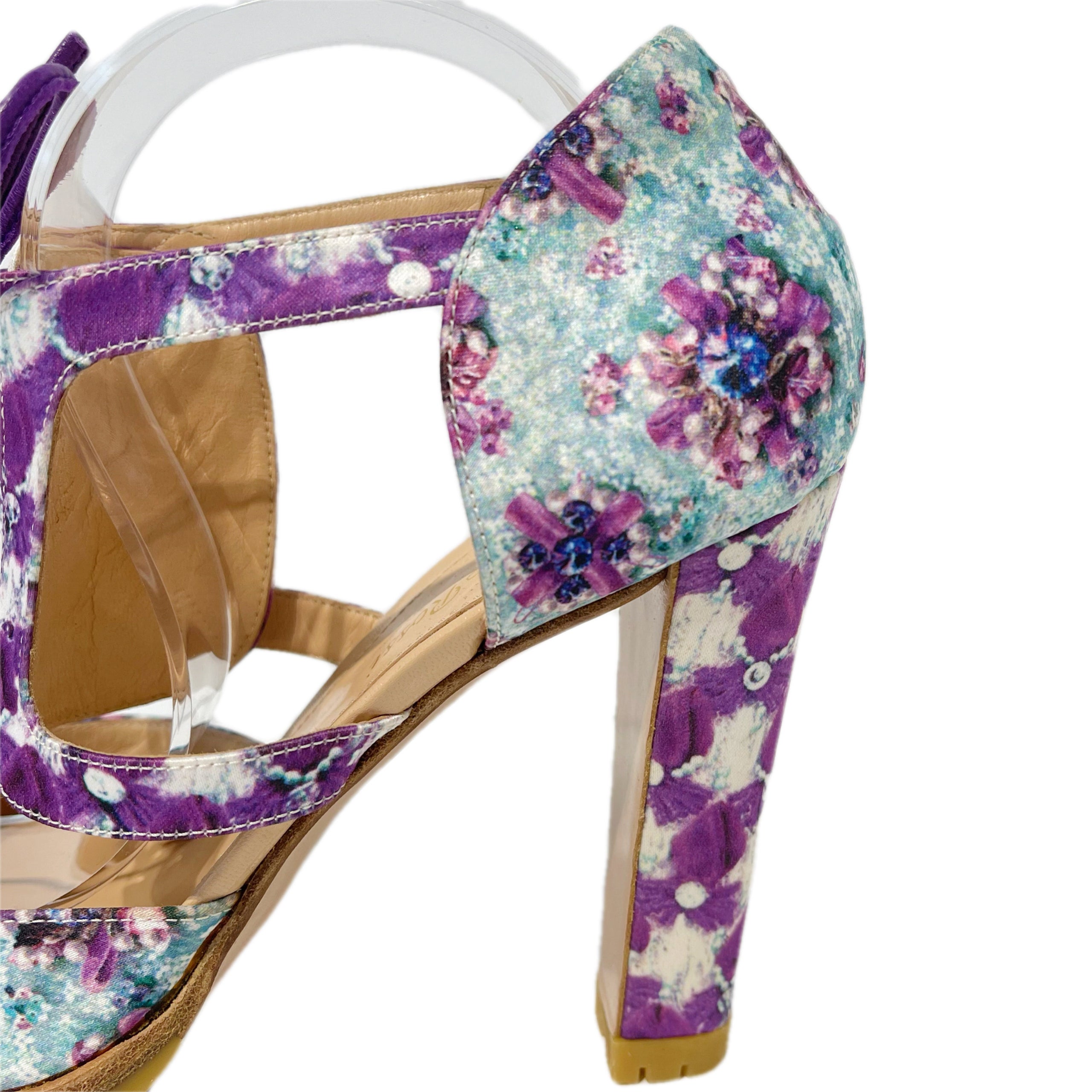 Purple floral heels discount